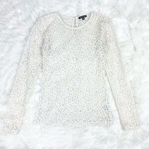 Romantic Boho Long Sleeve Floral Lace Top Size XS